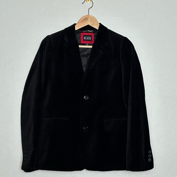 The Children’s Place Black Velvet Blazer - Picture 1 of 5